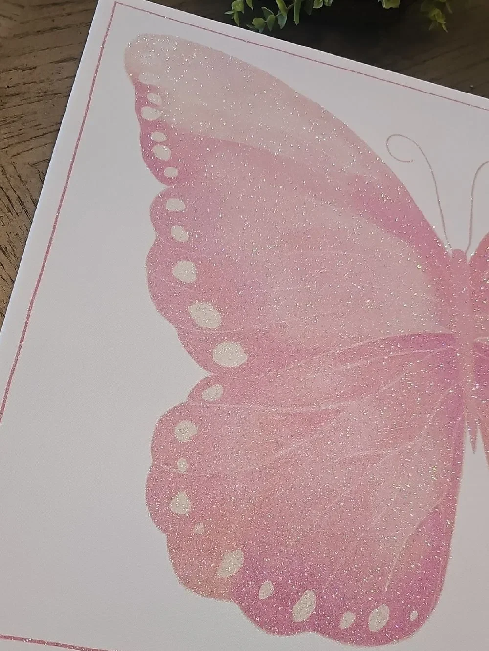 Pink Glitter Butterfly Wall Art